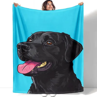 Black Labrador Dog Blanket for Dog Lovers