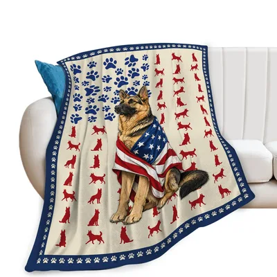 German Shepherd Dog Flag Blanket for Dog Lovers