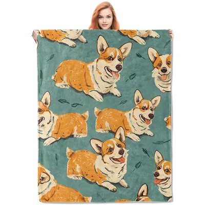 Corgi Dog Pattern Blanket for Dog Lovers and Corgi Fans