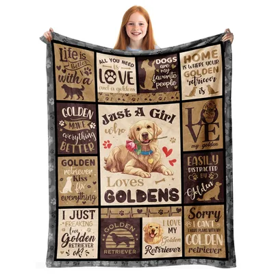 Golden Retriever Love Collage Blanket for Golden Fans