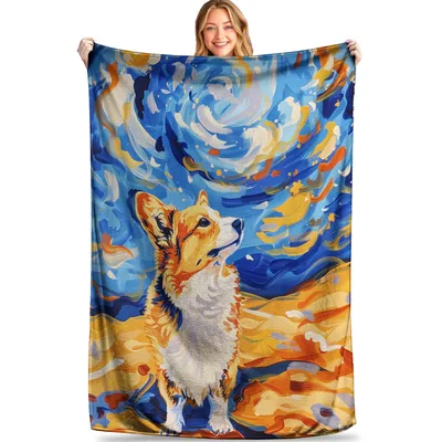Starry Night Corgi Blanket for Dog Lovers Everywhere