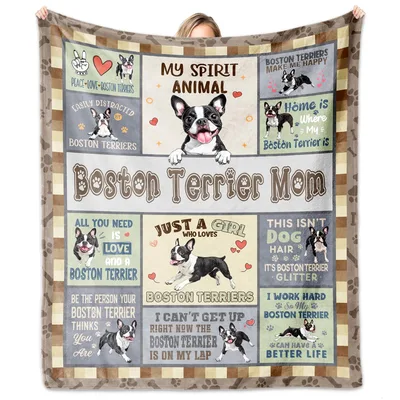 Dog Mom Boston Terrier Blanket: A Patchwork of Puppy Love
