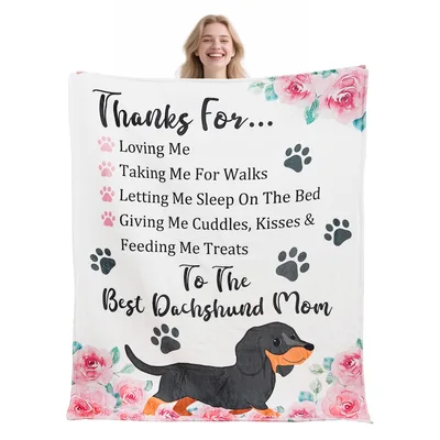 Dachshund Mom Blanket: Thanks For... Walks and Cuddles