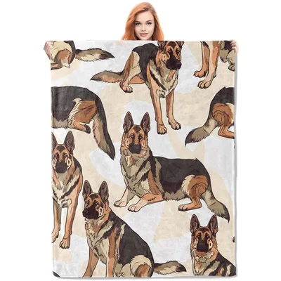 German Shepherd Pattern Blanket: Dog Lover Throw