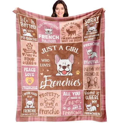 French Bulldog Dog Blanket: Just a Girl Who Loves Frenchies Design