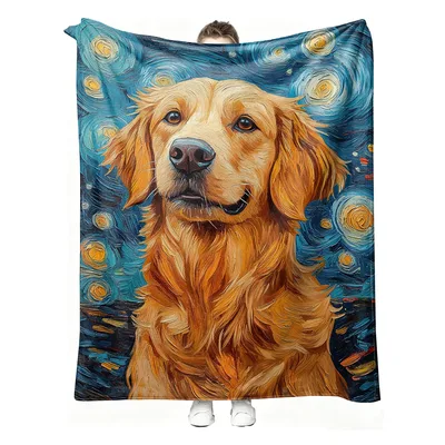 Golden Retriever Dog Art Blanket for Dog Lovers