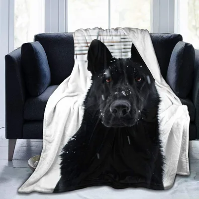 Black German Shepherd Blanket: A Snowy Portrait for Dog Lovers
