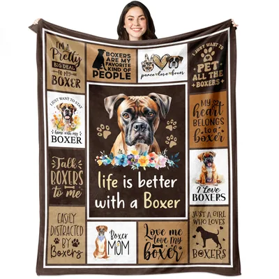 Dog Mom Boxer Blanket for Boxer Lovers