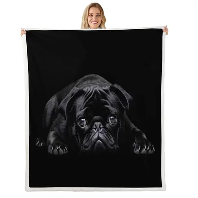 Black Pug Blanket for Pug Lovers Everywhere