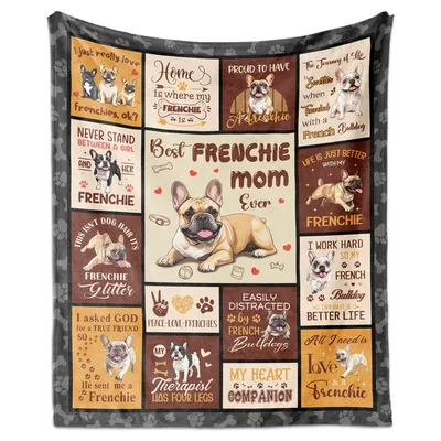 Dog Mom Frenchie Blanket for Devoted French Bulldog Owners