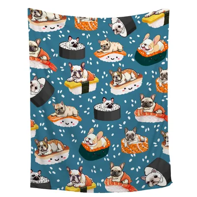 French Bulldog Sushi Blanket for Frenchie Fans