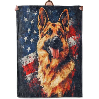 German Shepherd Dog American Blanket for Dog Lovers