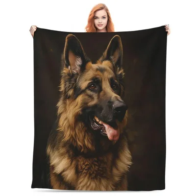 Shepherd Dog Portrait Blanket for Dog Lovers