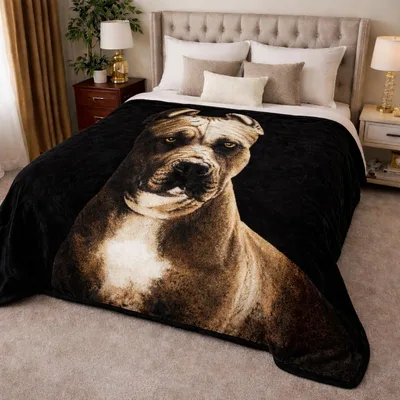 Pit Bull Dog Blanket: A Portrait Print for Dog Lovers