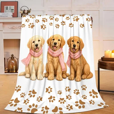 Golden Retriever Puppies Blanket for Dog Lovers
