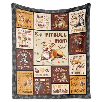 Best Pitbull Mom Ever Blanket Celebrating Your Fierce Love for Dogs