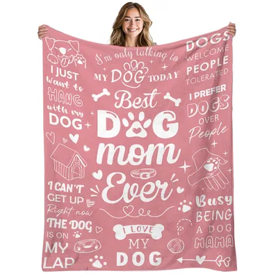 Dog Mom Quotes Blanket Celebrating the Best Dog Mom Ever
