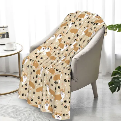 Corgi Paw Print Blanket for Corgi Lovers