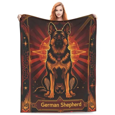 Shepherd Dog Owner Blanket with a German Shepherd Design
