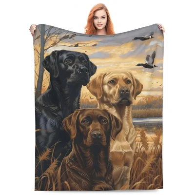 Labrador Retriever Dogs Hunting Blanket for Hunters and Dog Lovers