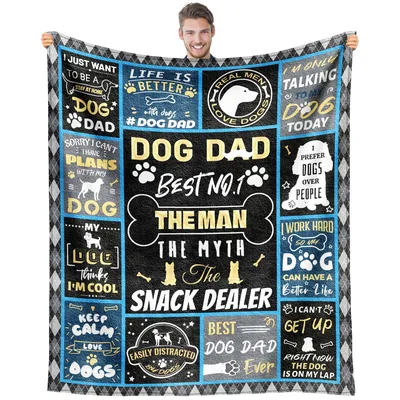 Dog Dad Humor Blanket for the Dog-Loving Man in Your Life
