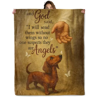 Dachshund Angel Blanket: A Heavenly Pup Throw