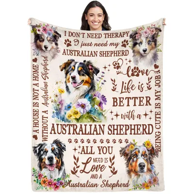 Australian Shepherd Dog Mom Blanket for Dog Lovers