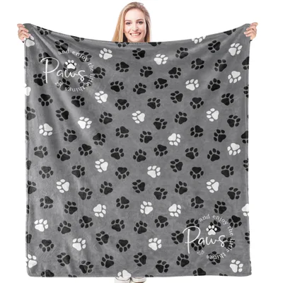 Dog Paw Prints Pattern Blanket for Pet Lovers