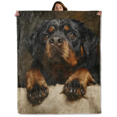 Rottweiler Face Portrait Blanket: A Dog Lover's Keepsake