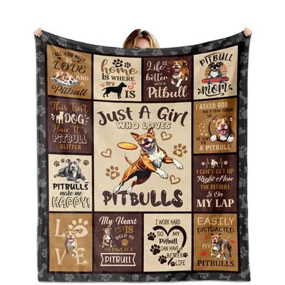 Just a Girl Who Loves Pitbulls Blanket for Dog Lovers