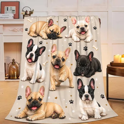 French Bulldog Puppies Blanket for Frenchie Fans