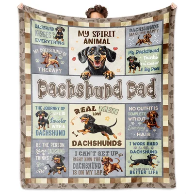 Dachshund Dad Blanket: Funny Dog Dad Throw for Dachshund Owners