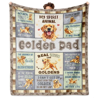 Golden Dad Blanket: A Throw for Golden Retriever Owners