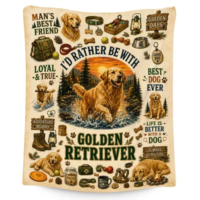 Man's Best Friend Blanket for Golden Retriever Lovers