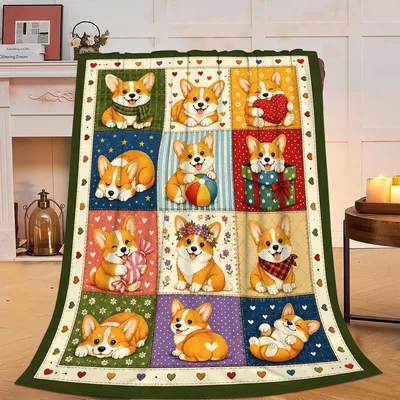 Corgi Dog Quilt Pattern Blanket: A Patchwork of Playful Pups
