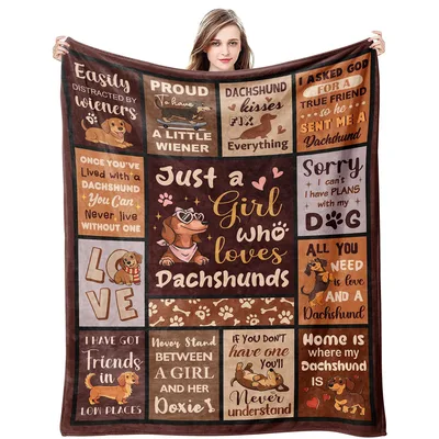 Easily Distracted By Wieners Blanket for Dachshund Fans