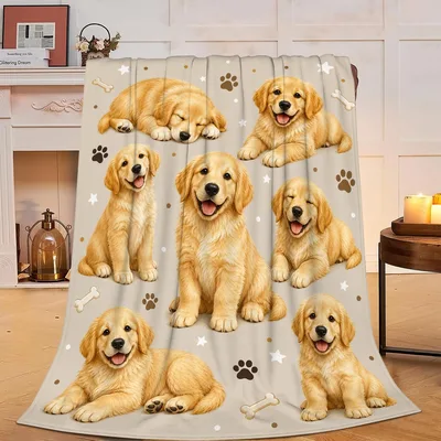 Golden Retriever Pattern Blanket for Puppy Lovers