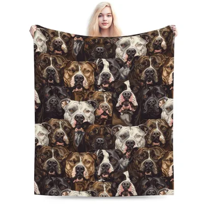 Pit Bull Dogs Pattern Blanket for Dog Lovers