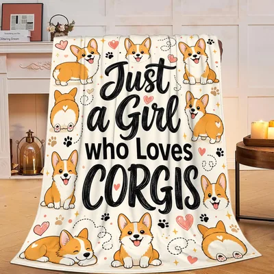 Corgi Pals Cream Paw Blanket for Dog Lovers
