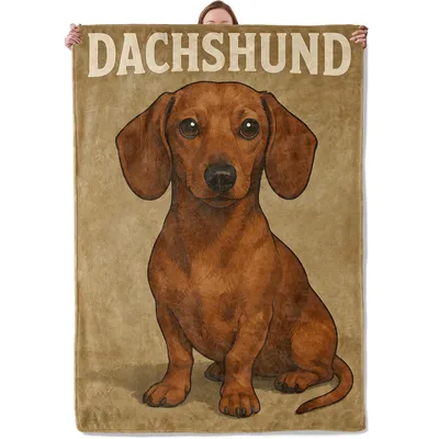 Dachshund Portrait Blanket - A Sweet Sitting Pup