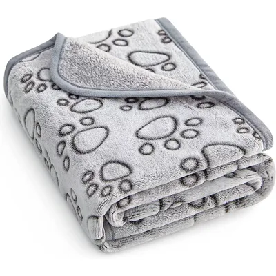 Paw Print Pattern Blanket: Cozy Grey Paw Print Design for Pet Lovers
