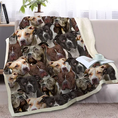 Pit Bull Dogs Collage Blanket