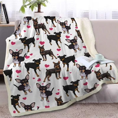 Dogs and Cats Blanket Featuring Miniature Pinscher Art