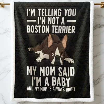 Not a Dog Blanket: Boston Terrier Mom Said I'm a Baby Design