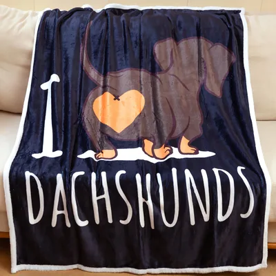 I Love Dachshunds Dog Blanket: Witty Weiner Dog Art for Fans