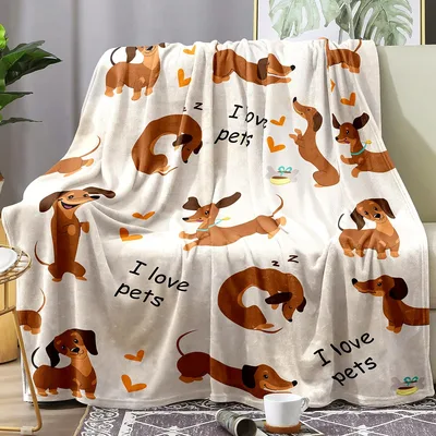 Dachshund Dogs I Love Blanket: Cute Wiener Dog Print for Pet Lovers