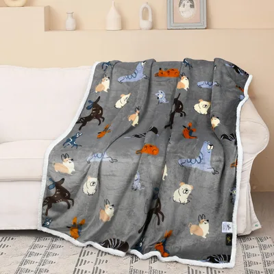 Dogs Print Pattern Blanket: Playful Canine Illustrations for Cozy Days