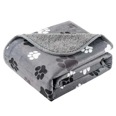 Paw Prints Pattern Blanket for Dog Lovers with Classic Paw Design
