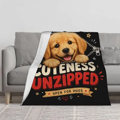 Animal Hugs Blanket: Cuteness Unzipped Open for Hugs Design