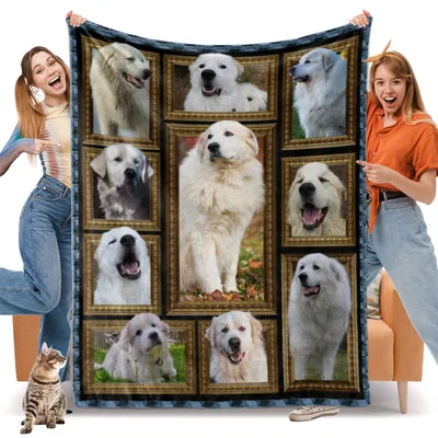 Great Pyrenees Photo Frames Blanket: A Gallery of Fluffy Portraits